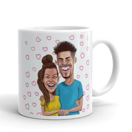 Caricatura di compleanno che attinge alla stampa della tazza