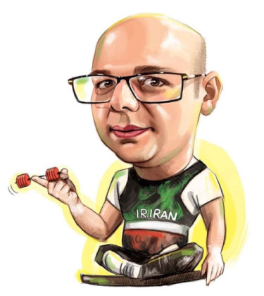 Divertente caricatura di un ragazzo che fa yoga