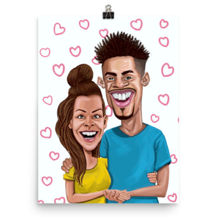 Caricatura disegno su poster stampa
