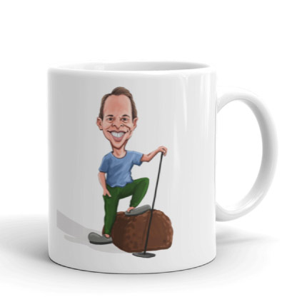 Caricatura di golf che attinge alla stampa della tazza