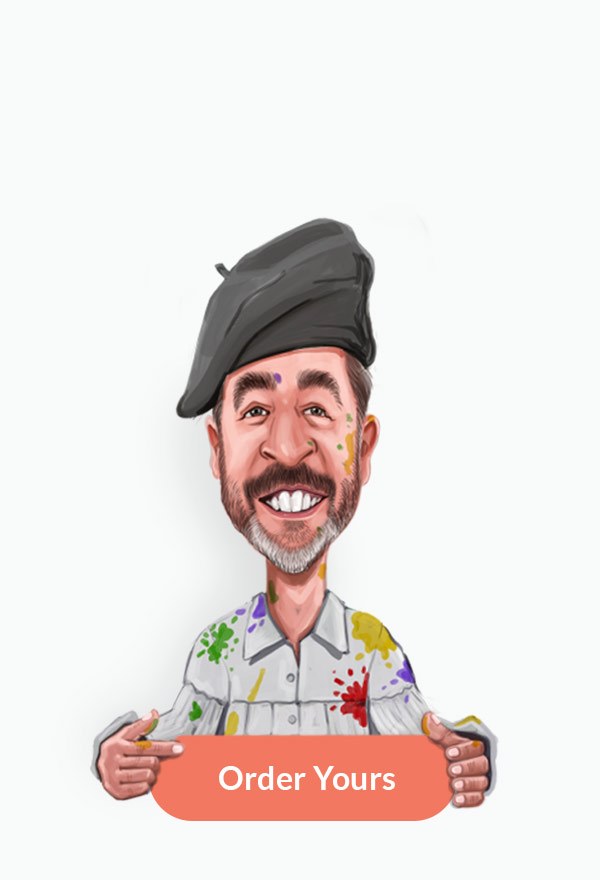 Schizzo divertente di un artista più anziano