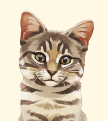 Opera d'arte realistica di un piccolo gatto