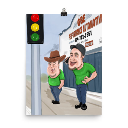 Caricatura disegno su poster stampa