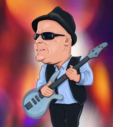 Ritratto completamente colorato del chitarrista