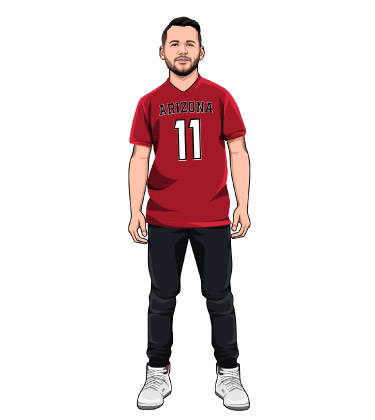 Disegno completo del corpo di un maschio adulto in Jersey