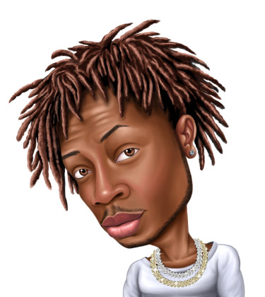 Testa e spalle Disegno di un ragazzo nero riccio